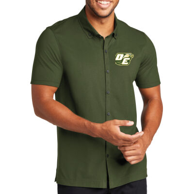  Mercer+Mettle® Stretch Pique Full-Button Polo Thumbnail