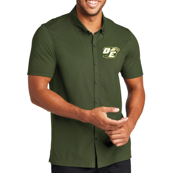  Mercer+Mettle® Stretch Pique Full-Button Polo Thumbnail