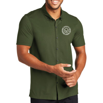 Mercer+Mettle® Stretch Pique Full-Button Polo Thumbnail